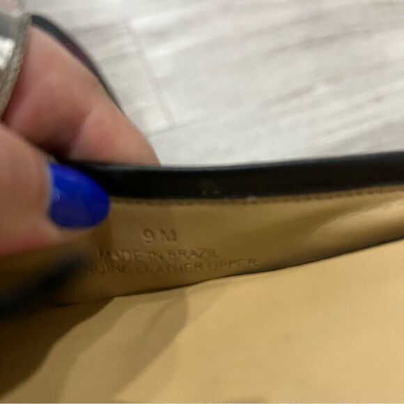 Talbots Leather Flats Mules Quilted Cap Toe Burgundy Black Ballet Flat - Picture 2 of 5